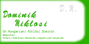dominik miklosi business card