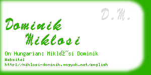 dominik miklosi business card